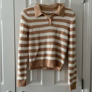 American Eagle Striped Knit Collared Sweater Size M NWOT